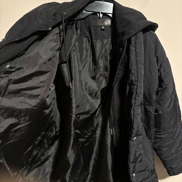 NWT Blank NYC Fair Shake Hooded Jacket Mixed Media Black- Size Medium - Picture 10 of 15